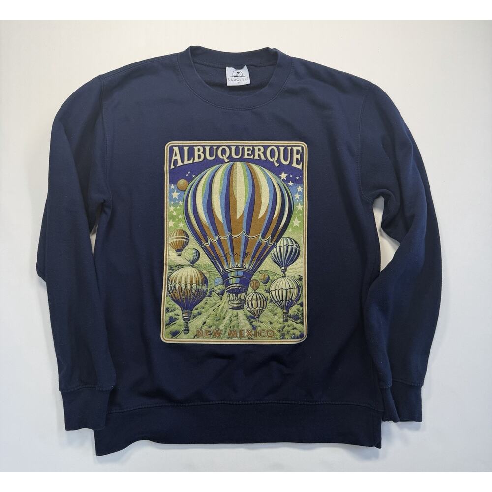 Unisex Size Small Navy Blue Prairie Mountain Albuquerque, Balloon Fest Crewneck